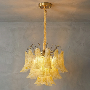 Murano Wave Point Chandelier - Golden Honey Radiance | HoaiLamp