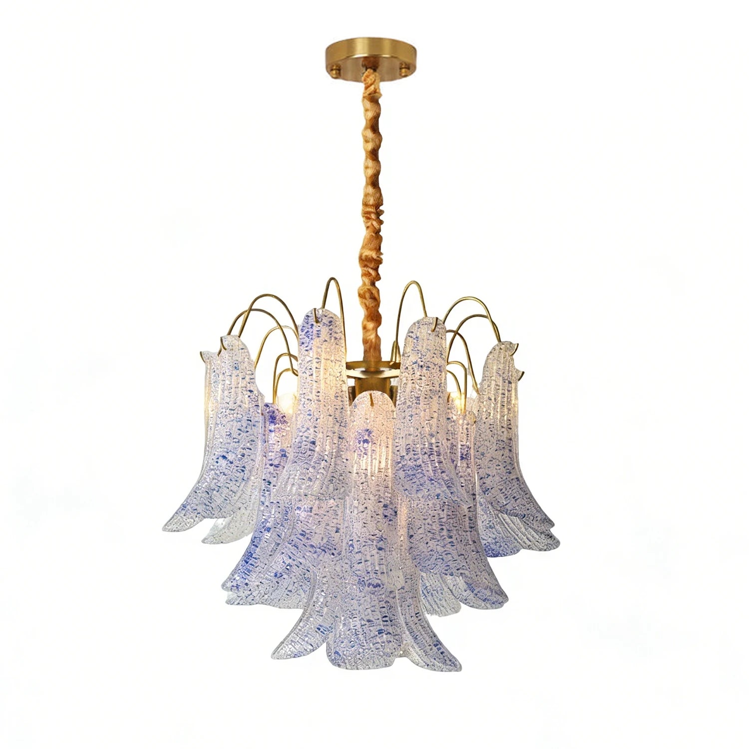 Murano Wave Point Chandelier - Serene Sky Blue Aura | HoaiLamp