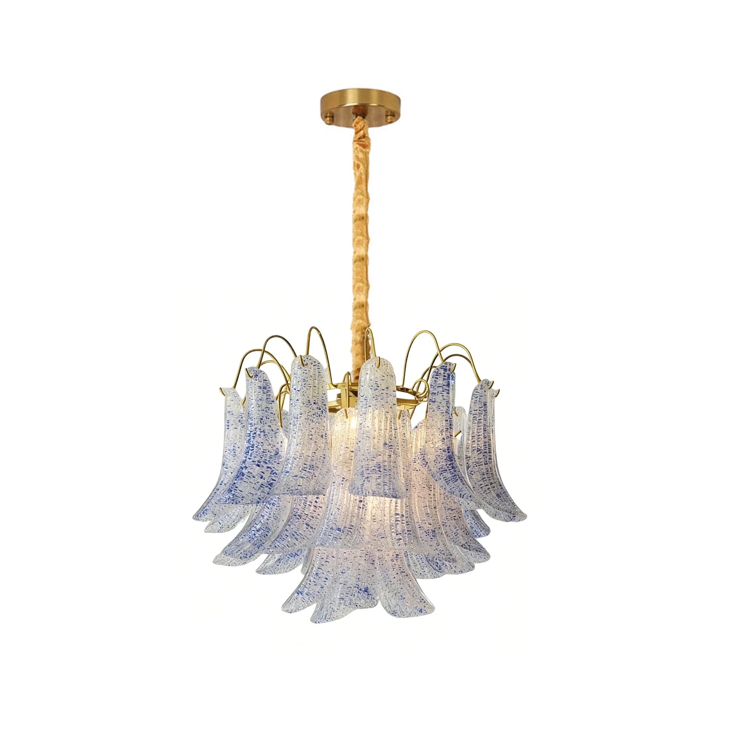 Murano Wave Point Chandelier - Icy Blue Studio View | HoaiLamp