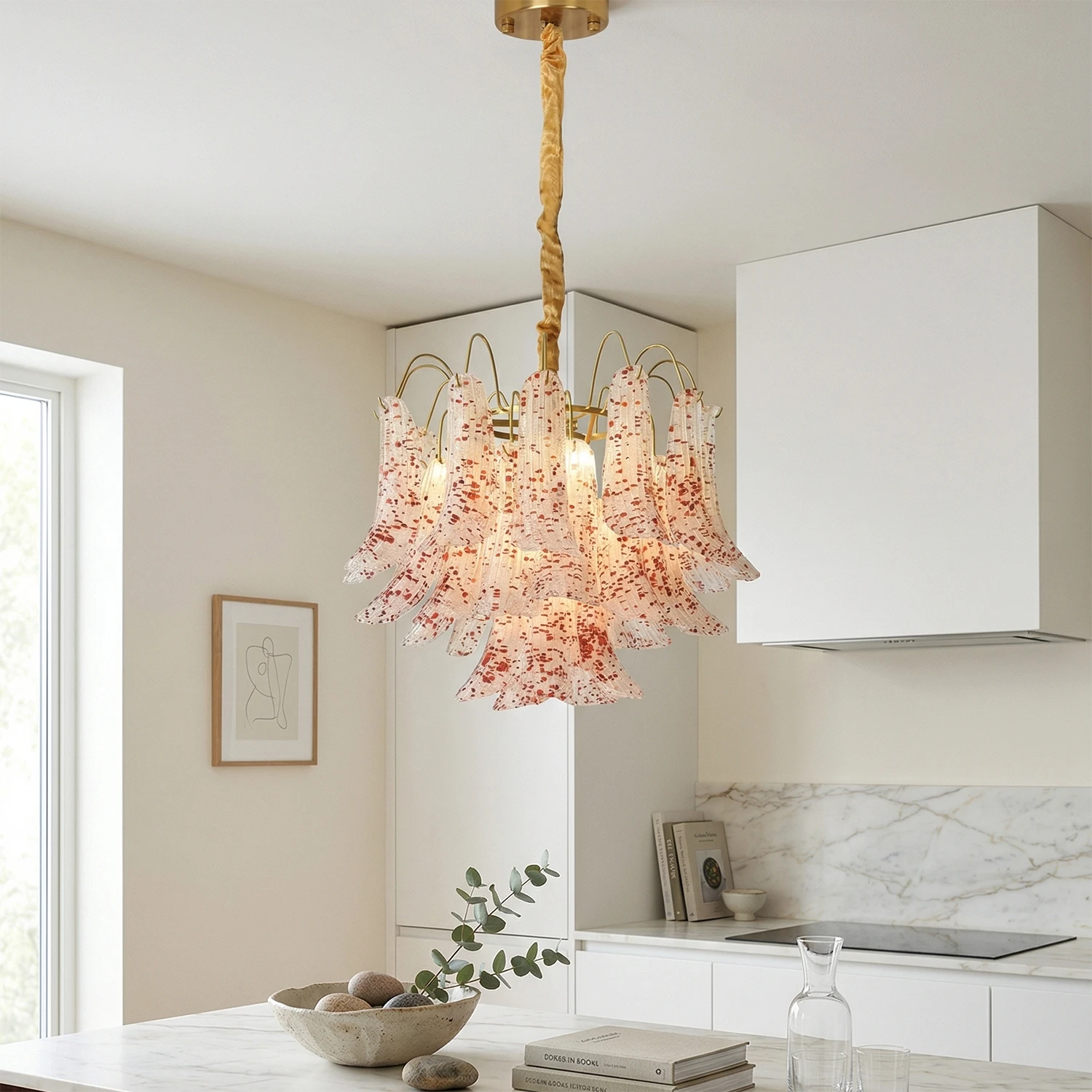Murano Wave Point Chandelier - Radiant Sunny Dining Corner | HoaiLamp