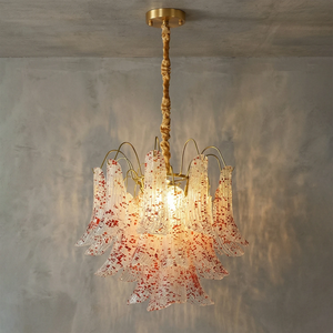 Murano Wave Point Chandelier - Romantic Rose Petal Ambiance | HoaiLamp