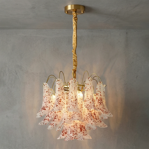 Murano Wave Point Chandelier - Delicate Blush Silhouette | HoaiLamp