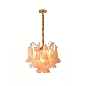 Murano Wave Point Chandelier - Vibrant Sunset Orange | HoaiLamp
