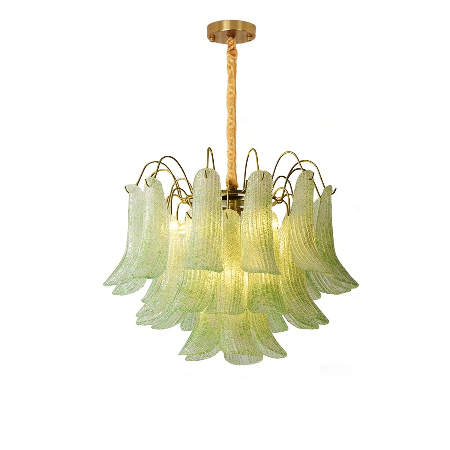 Murano Wave Point Chandelier - Verdant Spring Glow | HoaiLamp