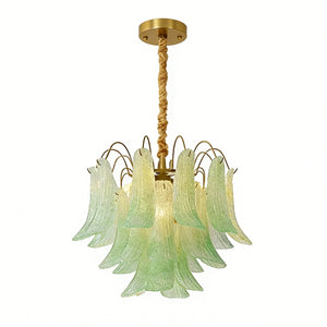 Murano Wave Point Chandelier - Mint Sorbet Elegance | HoaiLamp