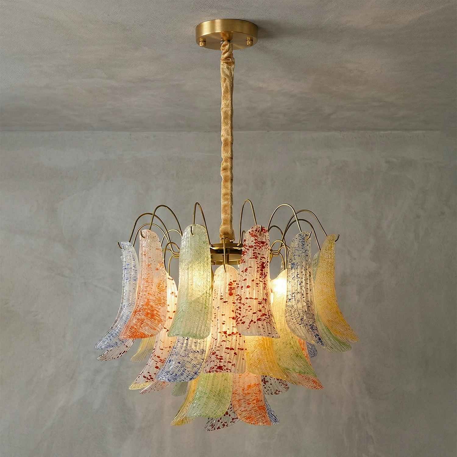 Murano Wave Point Chandelier - Muted Industrial Vignette | HoaiLamp