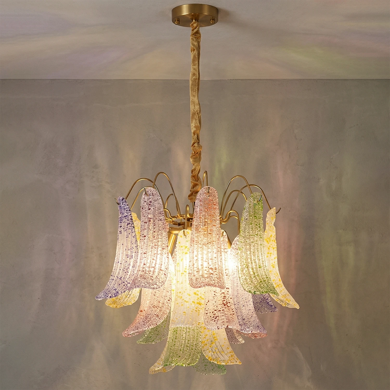 Murano Wave Point Chandelier - Pastel Dream Spectrum | HoaiLamp