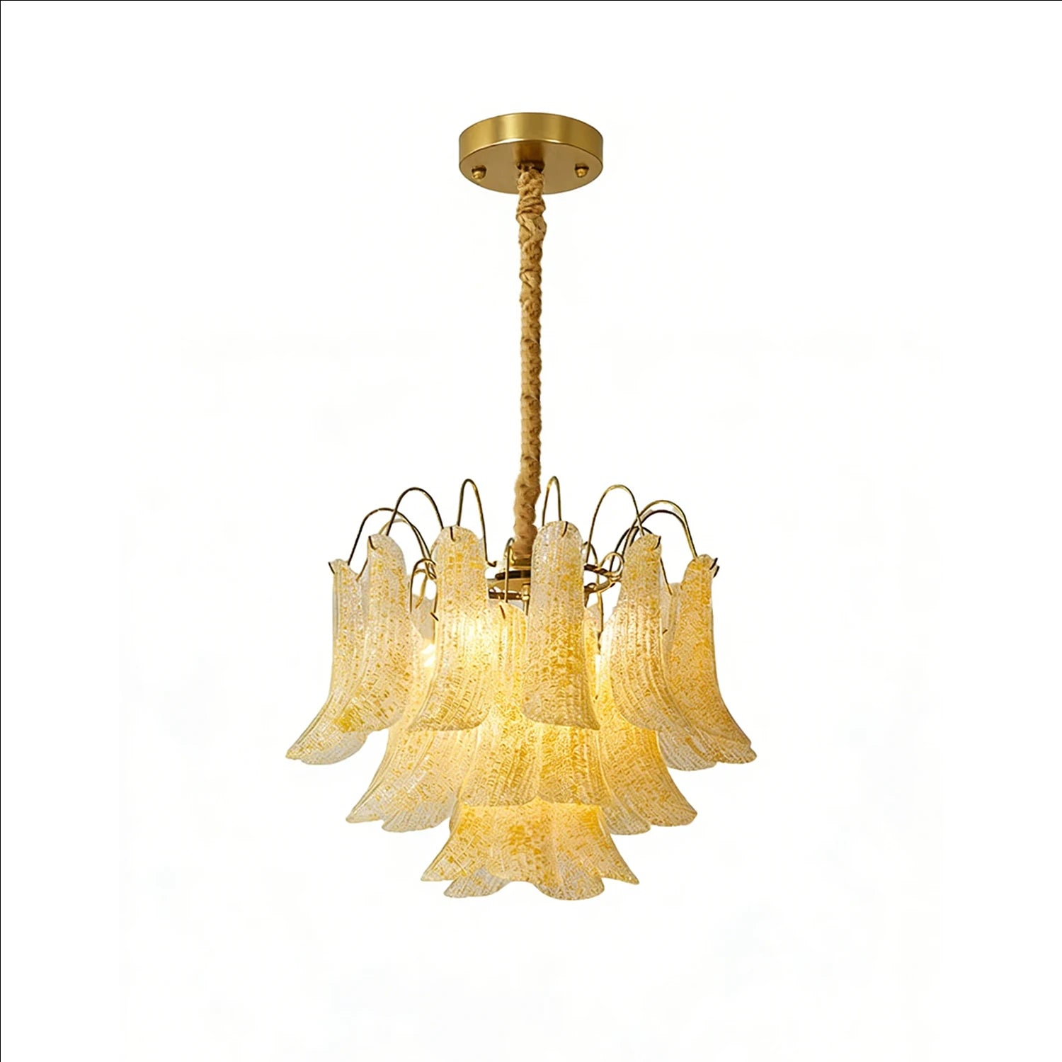 Murano Wave Point Chandelier - Golden Honey Silhouette | HoaiLamp