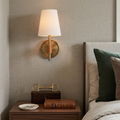 Hastings Leather Wall Lamp - Single Head Cozy Bedside Nightstand Warm Fabric Wall | HoaiLamp