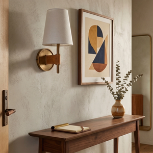 Hastings Leather Wall Lamp - Single Head Retro Mid-Century Console Table Entrance | HoaiLamp