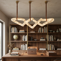 Infinity Hanging Light - Executive Home Office Wooden Desk Built In Library | HoaiLamp