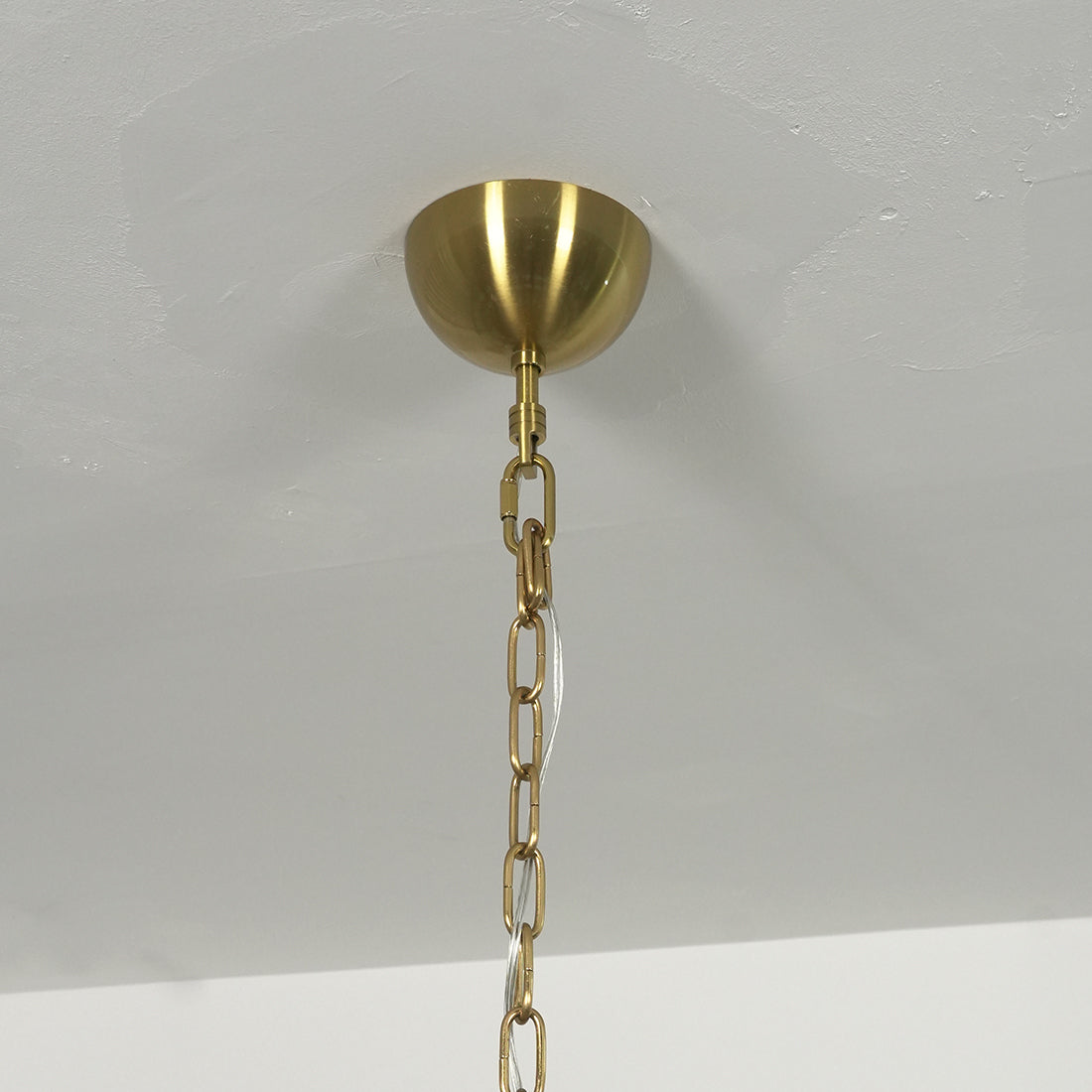 Italian Murano Style Glass Disc Chandelier - Brass Ceiling Canopy Hanging Chain Detail | HoaiLamp