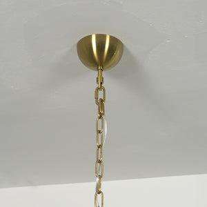 Italian Murano Style Glass Disc Chandelier - Brass Ceiling Canopy Hanging Chain Detail | HoaiLamp