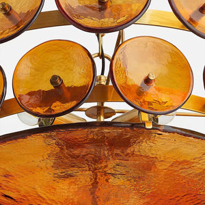 Italian Murano Style Glass Disc Chandelier - Isolated Pure White Background Product Shot | HoaiLamp