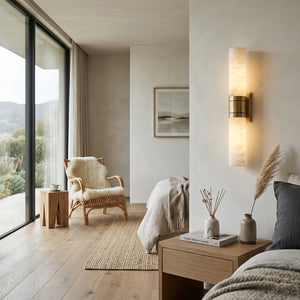 Linear Alabaster Dual Cylinder Light - Cozy Reading Nook Corner Atmospheric Lighting | HoaiLamp