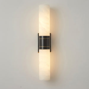 Linear Alabaster Dual Cylinder Light - Modern Matte Black Contemporary Metal Profile | HoaiLamp
