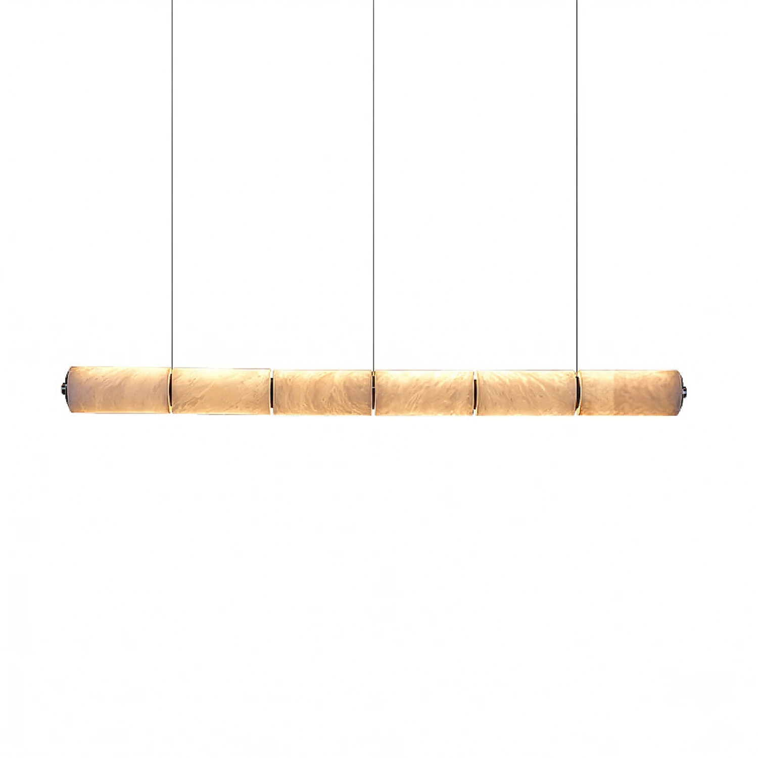 Linear Alabaster LED Chandelier - Compact Four-Section Linear Profile | HoaiLamp