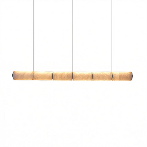 Linear Alabaster LED Chandelier - Compact Four-Section Linear Profile | HoaiLamp