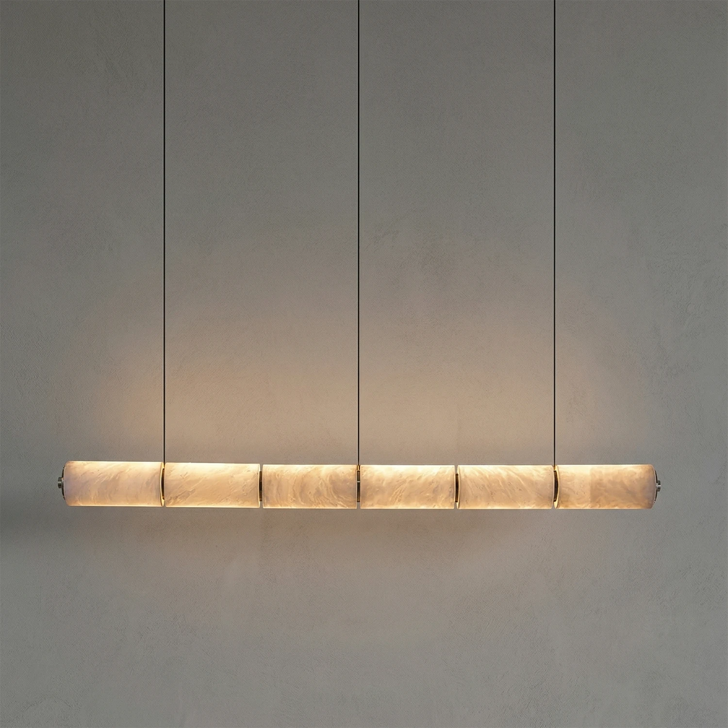 Linear Alabaster LED Chandelier - Warm Architectural Linear Beam Glow | HoaiLamp