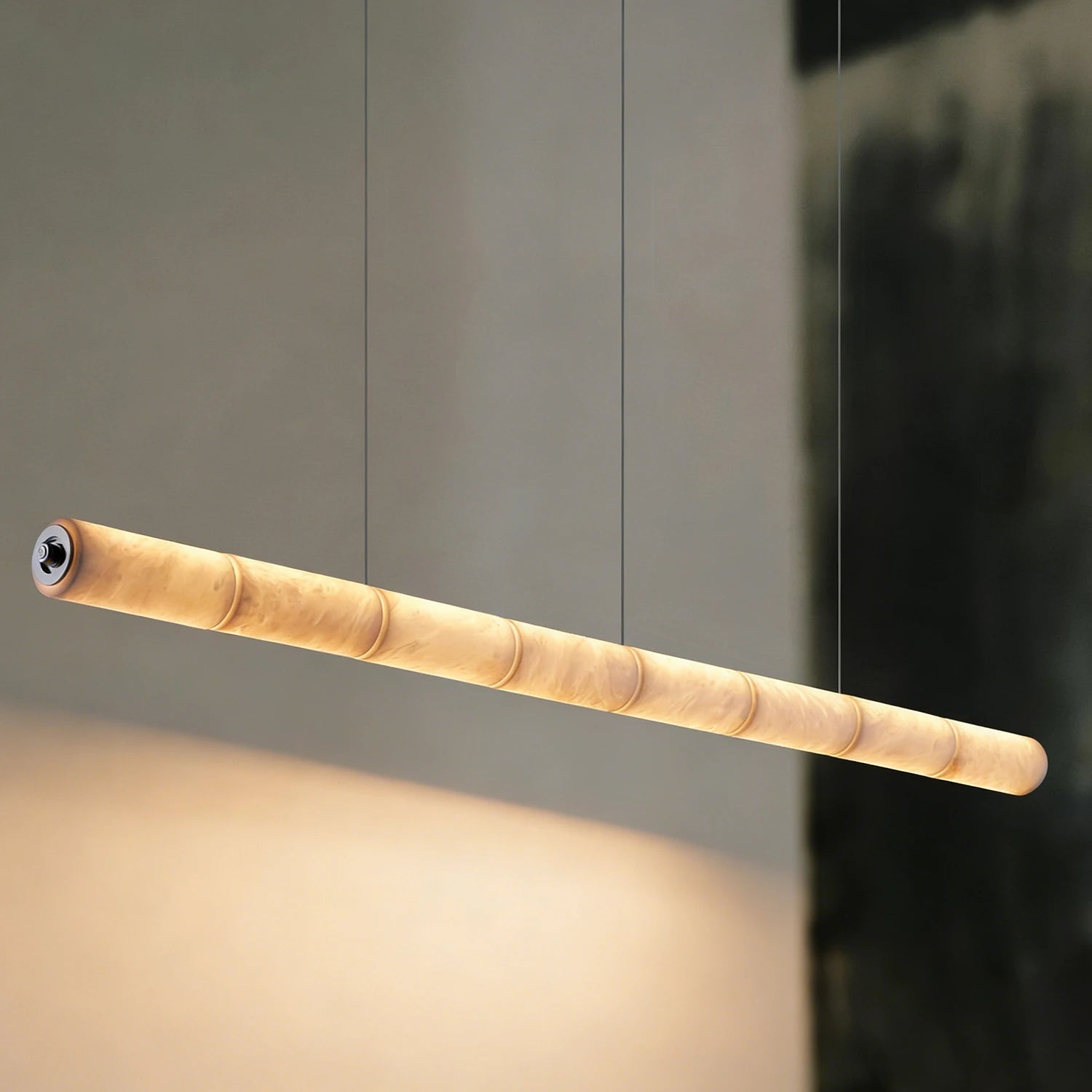 Linear Alabaster LED Chandelier - Sleek Floating Architectural Silhouette | HoaiLamp