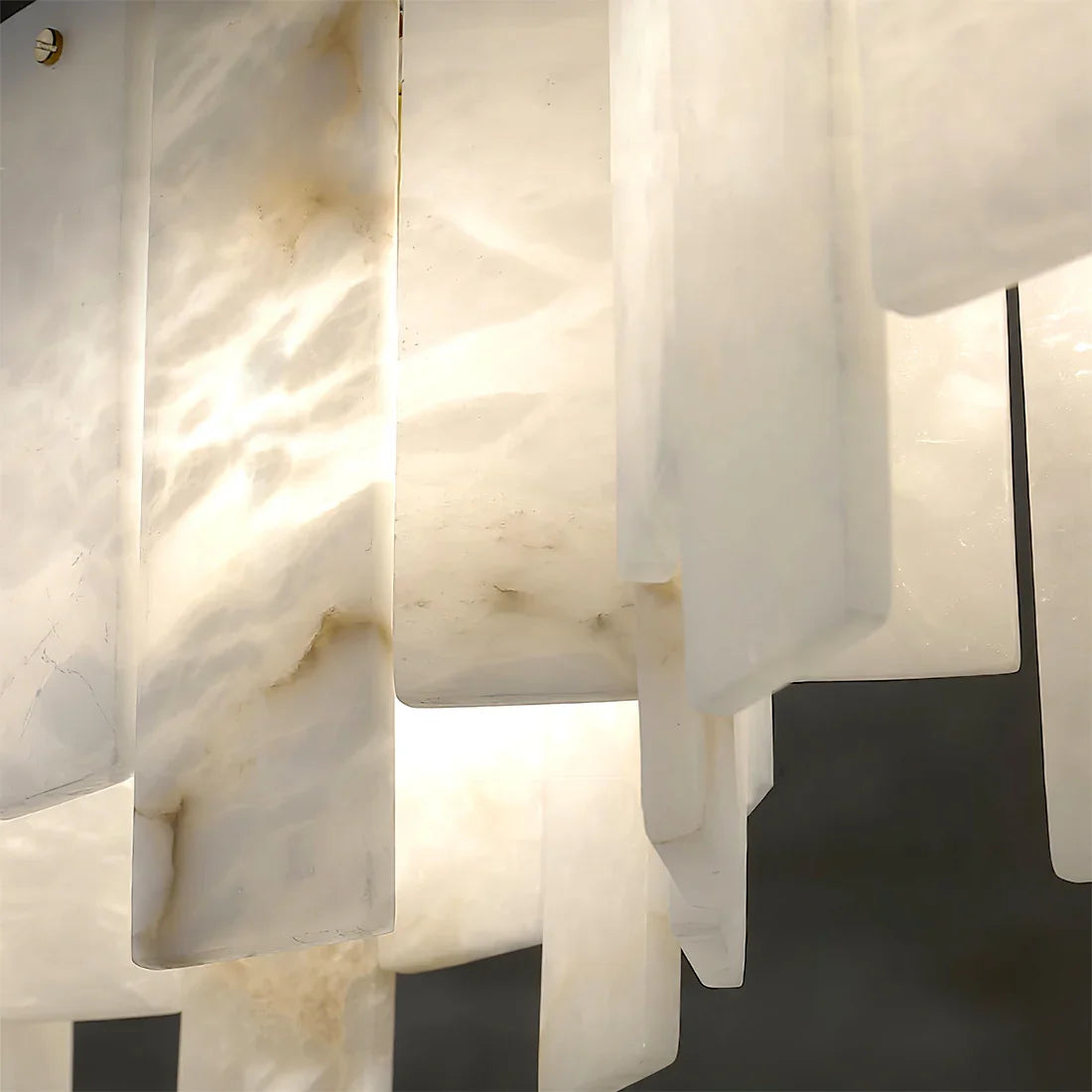 Linear Alabaster Panel Pendant Lamp-Bar Linear Chandelier - Macro Backlit Translucent Alabaster Panel Texture Detail | HoaiLamp