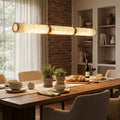 Linear Tubular Alabaster Pendant Light
