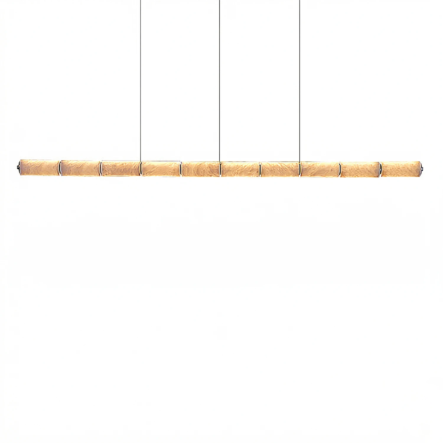 Linear Alabaster LED Chandelier - Grand Six-Section Dining Table Statement | HoaiLamp