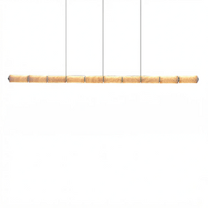 Linear Alabaster LED Chandelier - Grand Six-Section Dining Table Statement | HoaiLamp