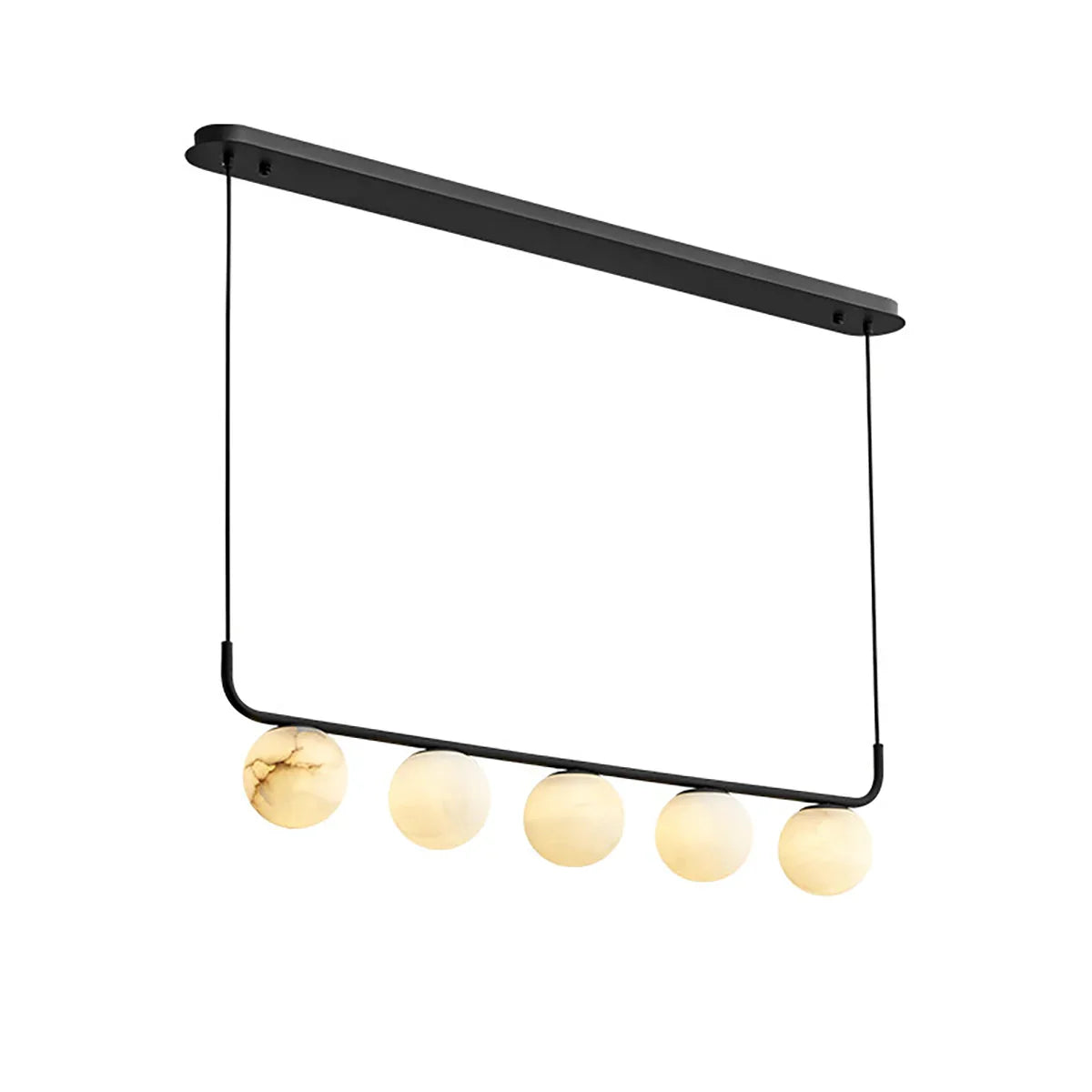 Long Strip Alabaster Spherical Chandelier
