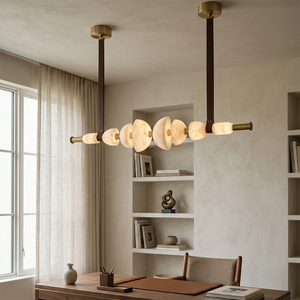 Lumina Alabaster Linear Chandelier - Airy Study Elegance | HoaiLamp