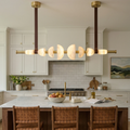 Lumina Alabaster Linear Chandelier - Modern Kitchen Island Focal Point | HoaiLamp