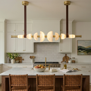 Lumina Alabaster Linear Chandelier - Modern Kitchen Island Focal Point | HoaiLamp