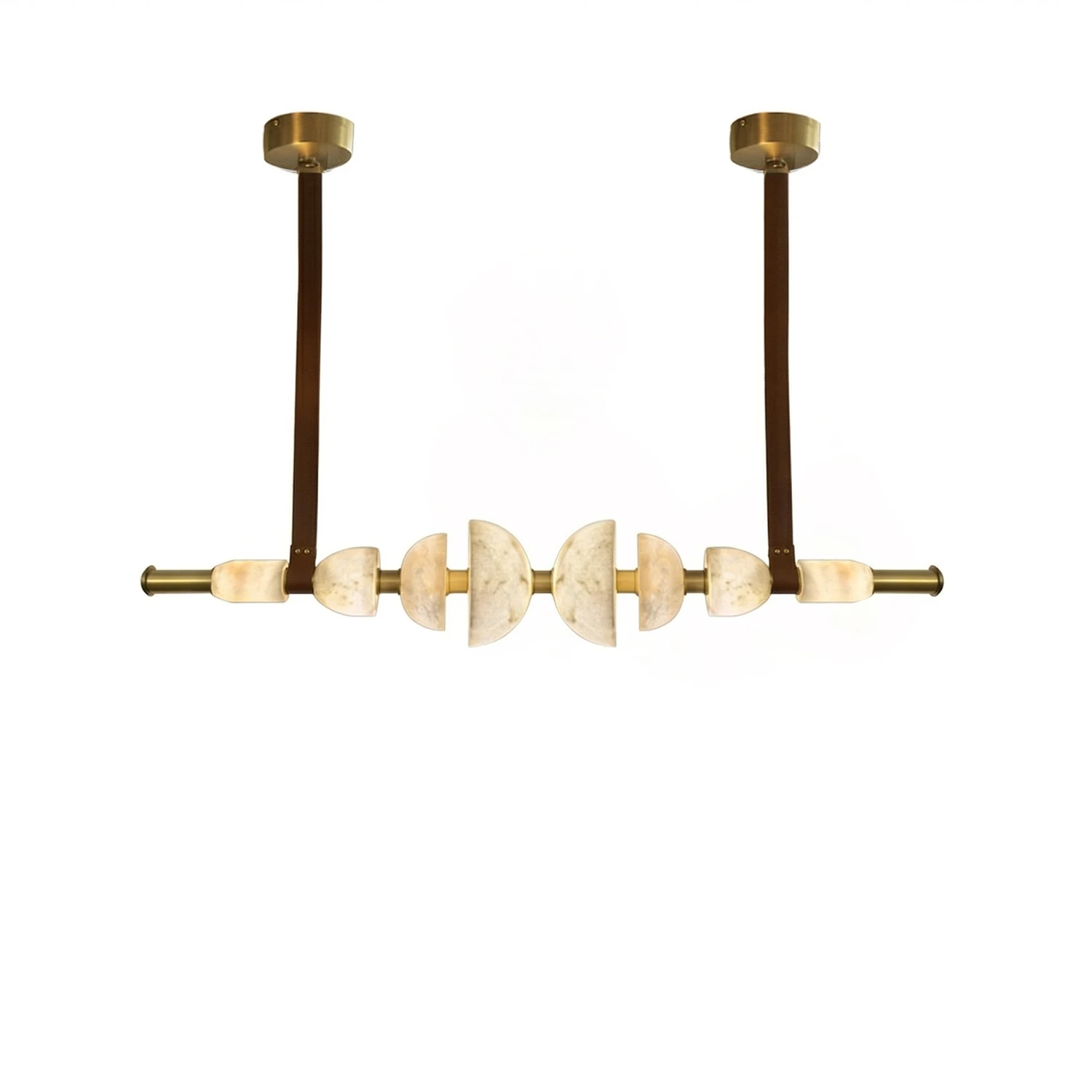 Lumina Alabaster Linear Chandelier - Studio Product Profile on White | HoaiLamp