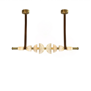 Lumina Alabaster Linear Chandelier - Studio Product Profile on White | HoaiLamp