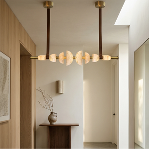 Lumina Alabaster Linear Chandelier - Minimalist Hallway Sophistication | HoaiLamp