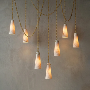 Luminous Conical Alabaster Chandelier - Magnificent Multi-Pendant Ceiling Statement | HoaiLamp