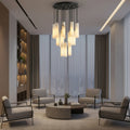 Luxury Alabaster Cylinder Cluster Chandelier