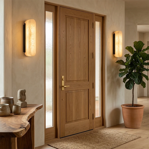 Luxury Alabaster Vertical Wall Lamp - Grand Foyer Entrance Door Welcome Light | HoaiLamp