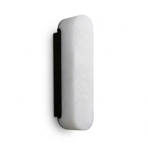 Luxury Alabaster Vertical Wall Lamp - White Background Isolated Light-Off Product | HoaiLamp