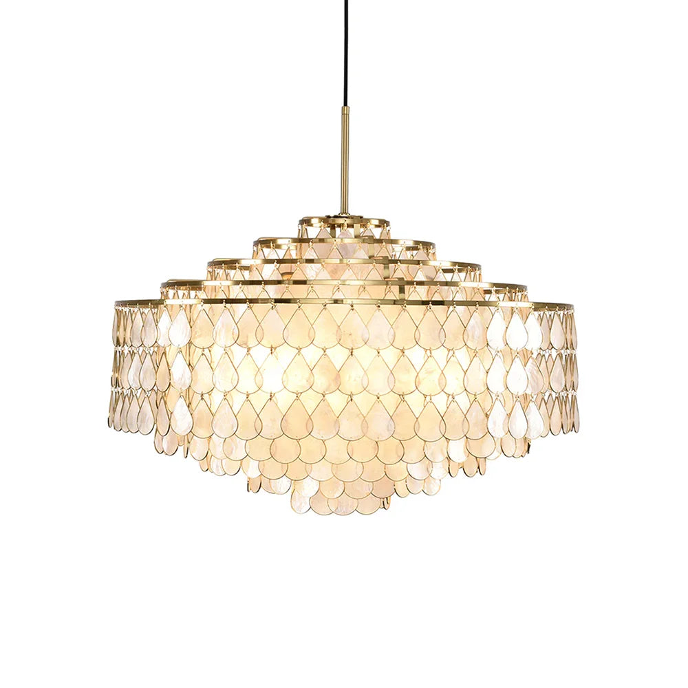 Luxury Capiz Shell Tiered Chandelier