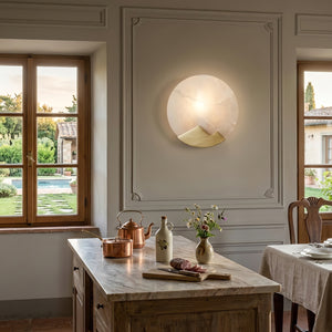 Luxury Copper Moon Alabaster Sconce - Elegant Formal Dining Room Sconce | HoaiLamp