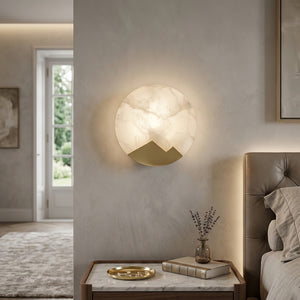 Luxury Copper Moon Alabaster Sconce - Master Suite Architectural Lighting | HoaiLamp