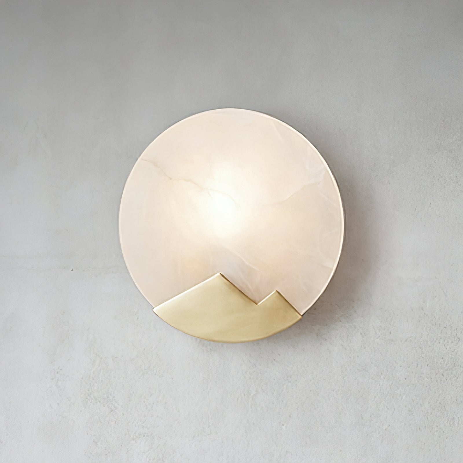 Luxury Copper Moon Alabaster Sconce - Minimalist Warm Ambient Glow | HoaiLamp