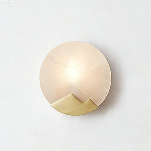 Luxury Copper Moon Alabaster Sconce - Studio White Background Profile | HoaiLamp