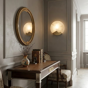Luxury Copper Moon Alabaster Sconce - Vintage Oriental Credenza Decor | HoaiLamp