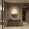 Luxury Copper Moon Alabaster Sconce - Wabi-Sabi Foyer Console Table | HoaiLamp