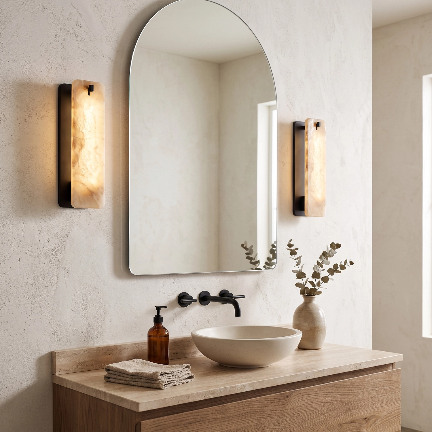 Marlowe Alabaster Panel Wall Lamp - view 7 | Hoailamp