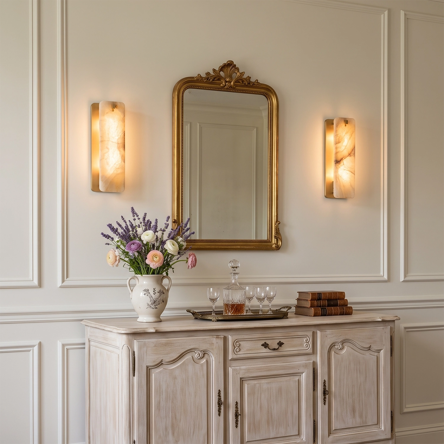 Marlowe Alabaster Panel Wall Lamp - view 8 | Hoailamp