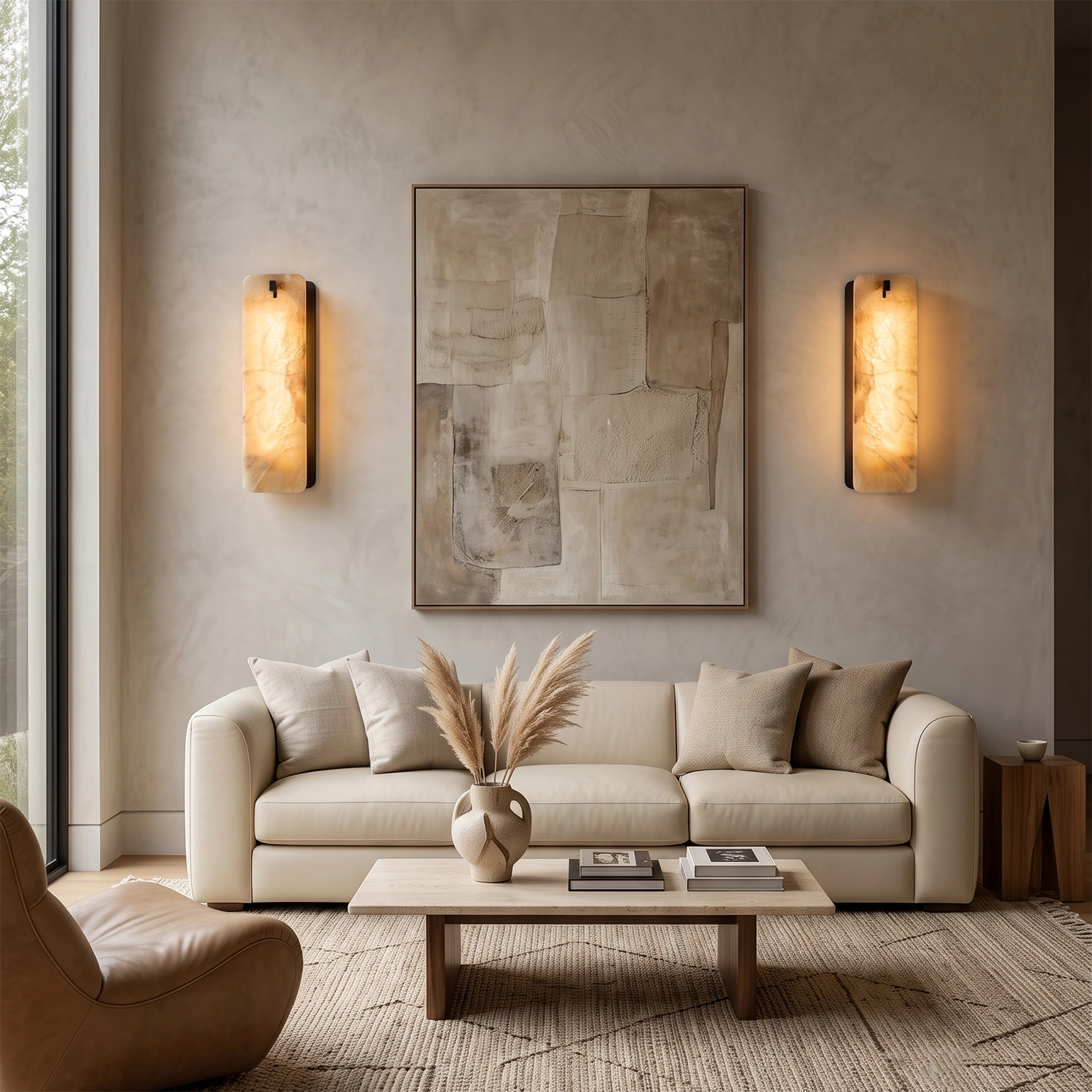 Marlowe Alabaster Panel Wall Lamp - view 9 | Hoailamp