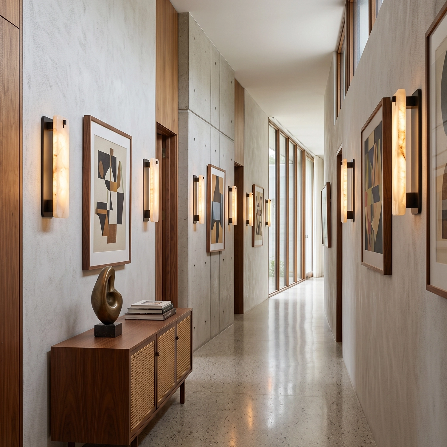 Marlowe Alabaster Panel Wall Lamp - view 10 | Hoailamp